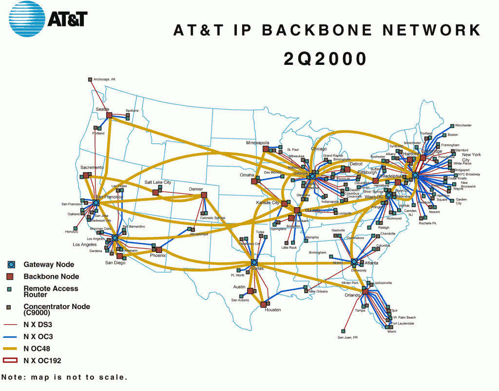 An Atlas Of Cyberspaces- Isp Backbone Maps pertaining to United States Internet Map