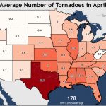 Annual And Monthly Tornado Averages For Each State (Maps)   U.s. Intended For Tornado Alley States Map