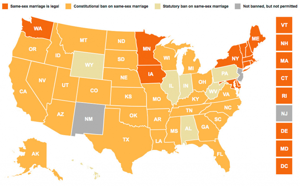 Another Step Towards The Finish Line for Gay Marriage Us States Map