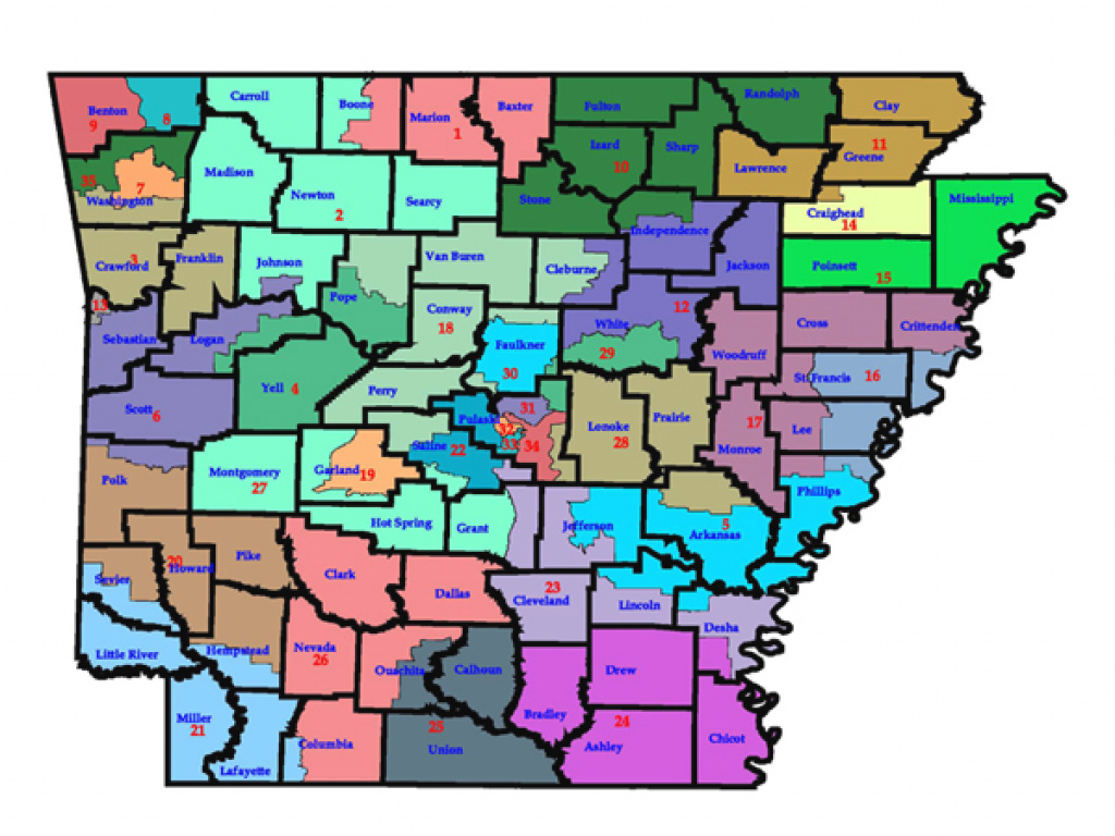 Apportionment | 2001 Statewide Senate Map in Arkansas State Senate Map