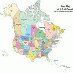 Area Map Of U.s. & Canada For United States Canada Map