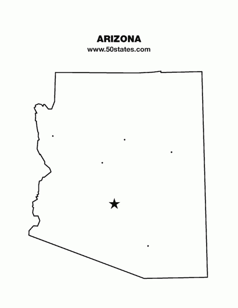 Arizona Map regarding Arizona State Map Outline