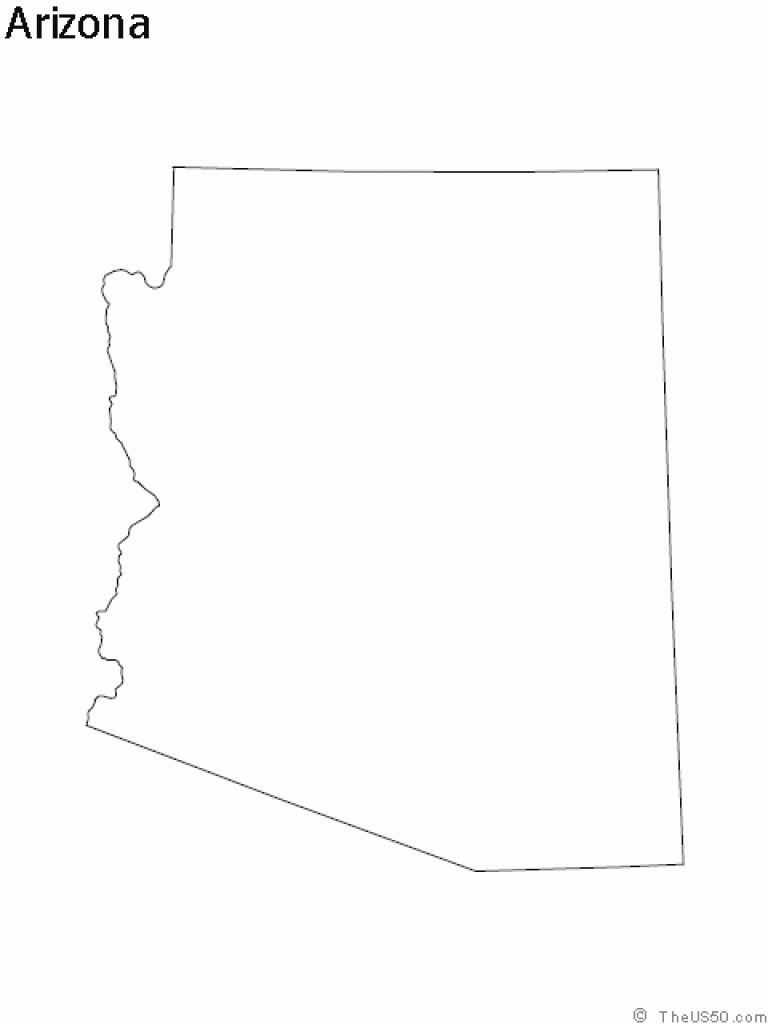 Arizona State Blank Outline Map. | For The Home | Pinterest | State with Arizona State Map Outline