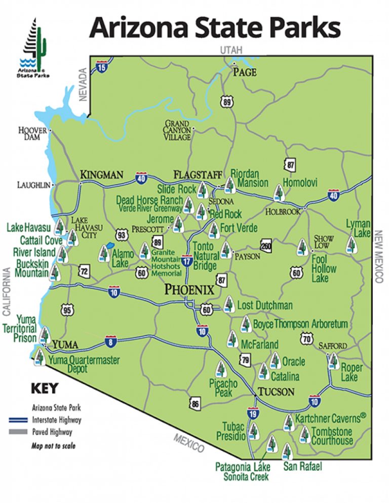 Arizona State Parks: Map In State Park Map - Printable Map