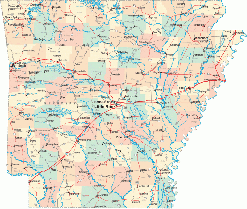 Arkansas Road Map - Ar Road Map - Arkansas Highway Map within Printable State Road Maps