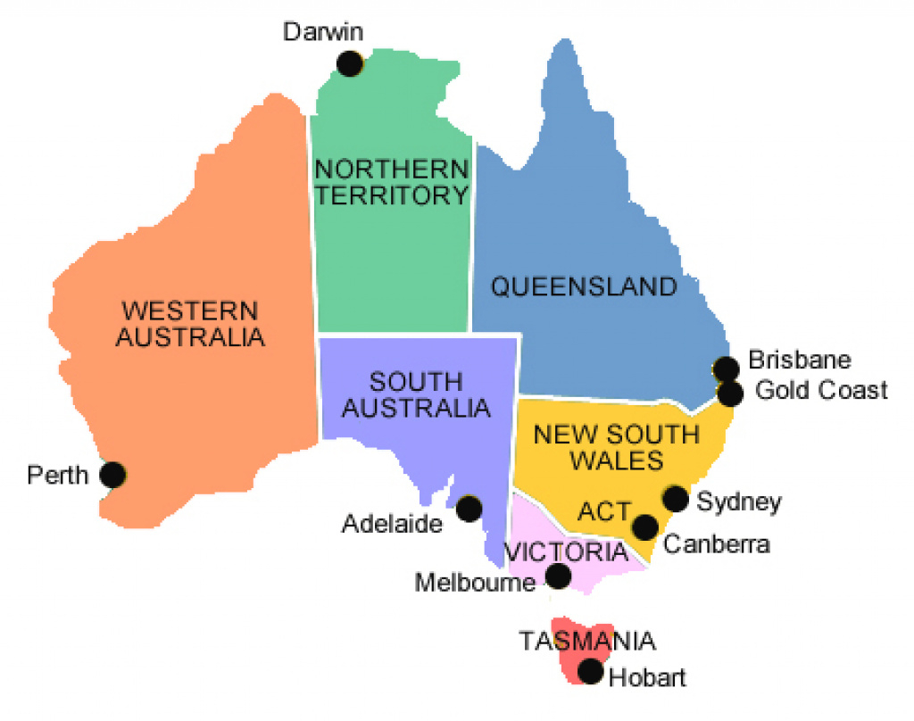 Australia Major Cities Map And Travel Information | Download Free within Map Of Australia With States And Major Cities