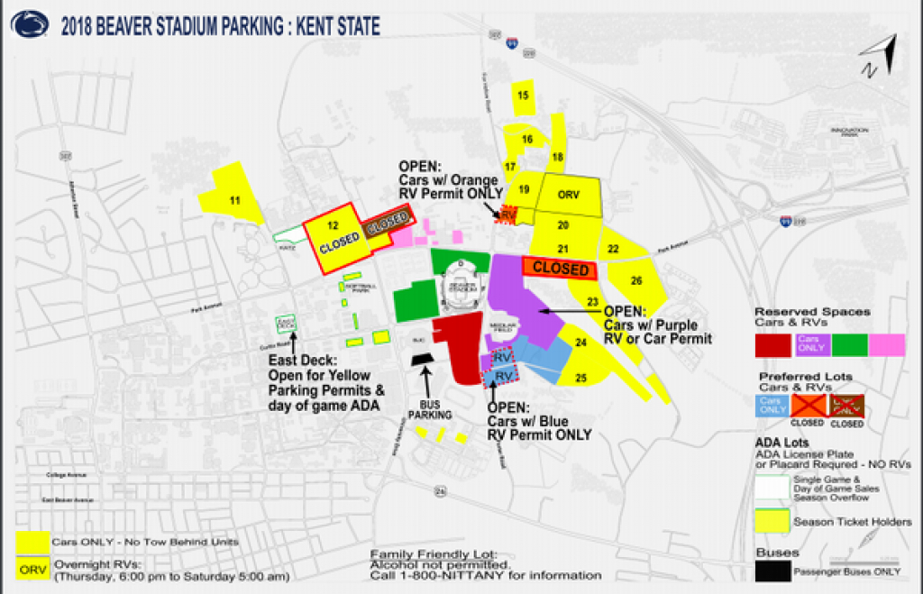 Bad Weather Forces Penn State To Close Some Parking Lots Ahead Of throughout Penn State Football Parking Map