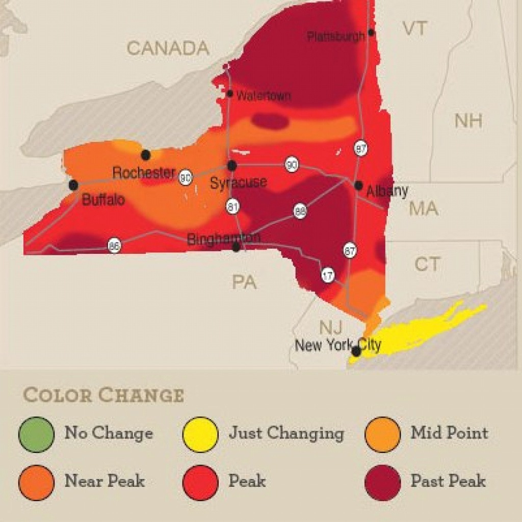 Beautiful Peak Colors This Weekend In Most Regions Of New York State with New York State Foliage Map