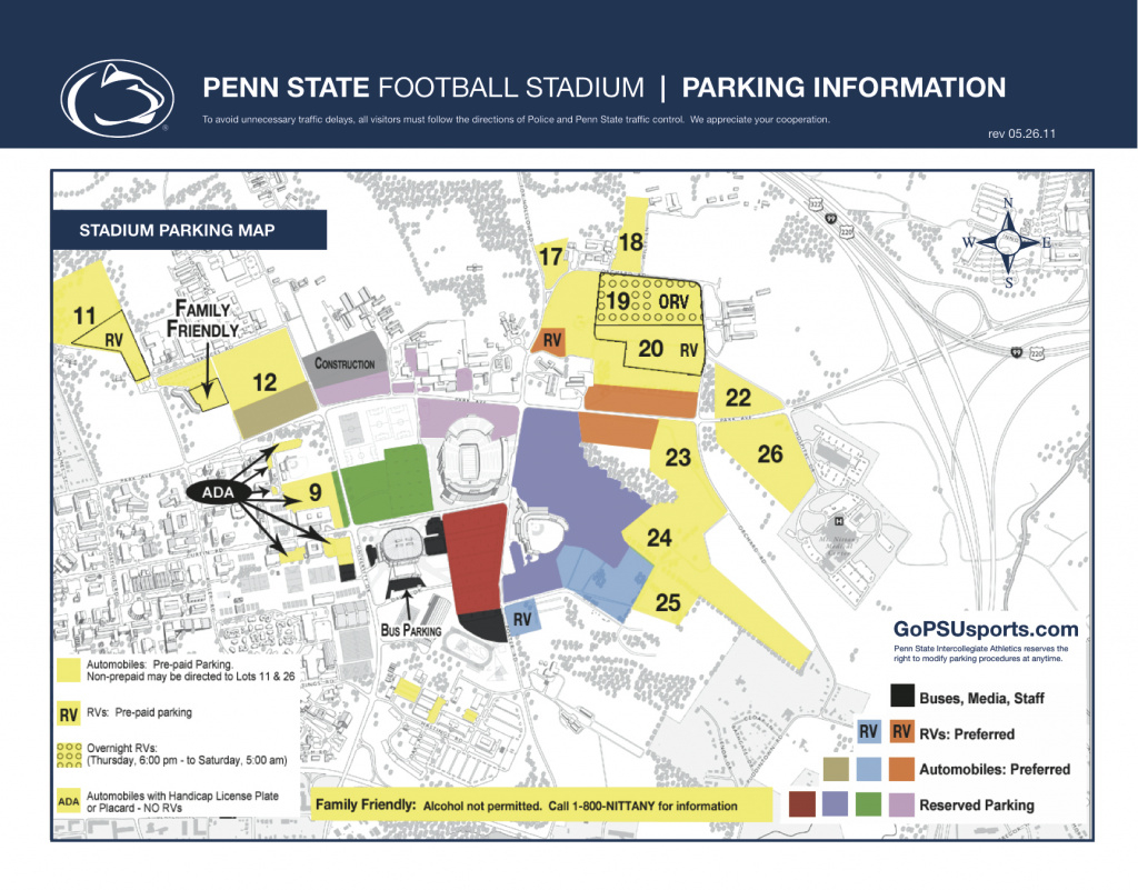 Beaver Stadium – State College, Pa for Penn State Rv Parking Map