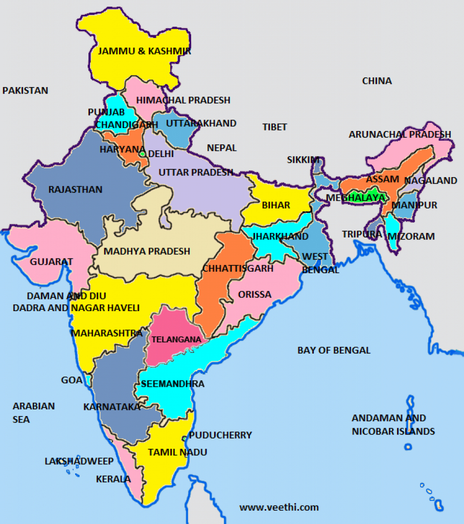 Best Photos Of India Map With States Name - India Map With States with regard to India Map With States Name In Hindi