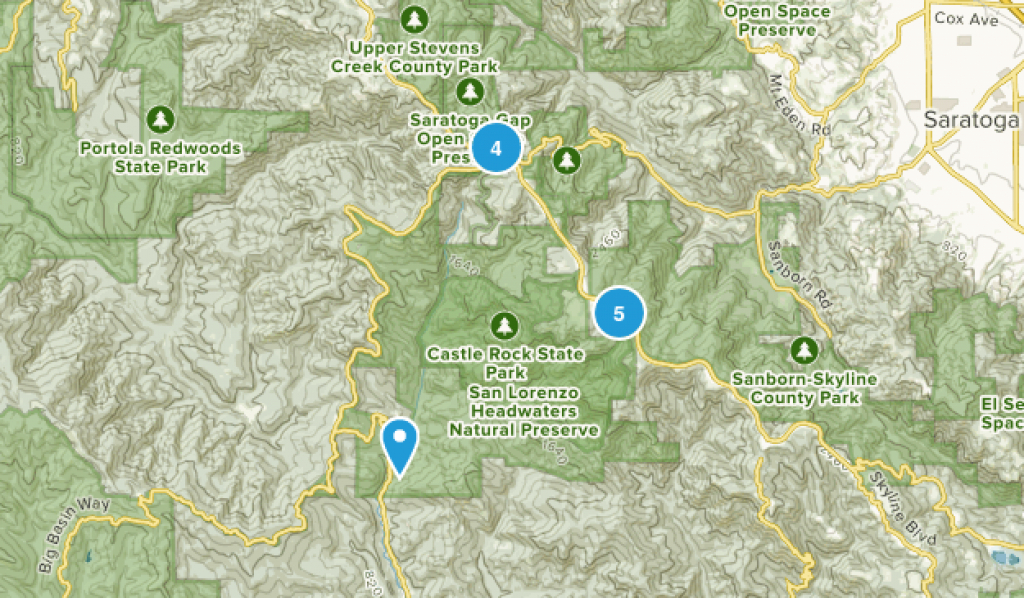 Best Trails In Castle Rock State Park - California | Alltrails within Castle Rock State Park Map
