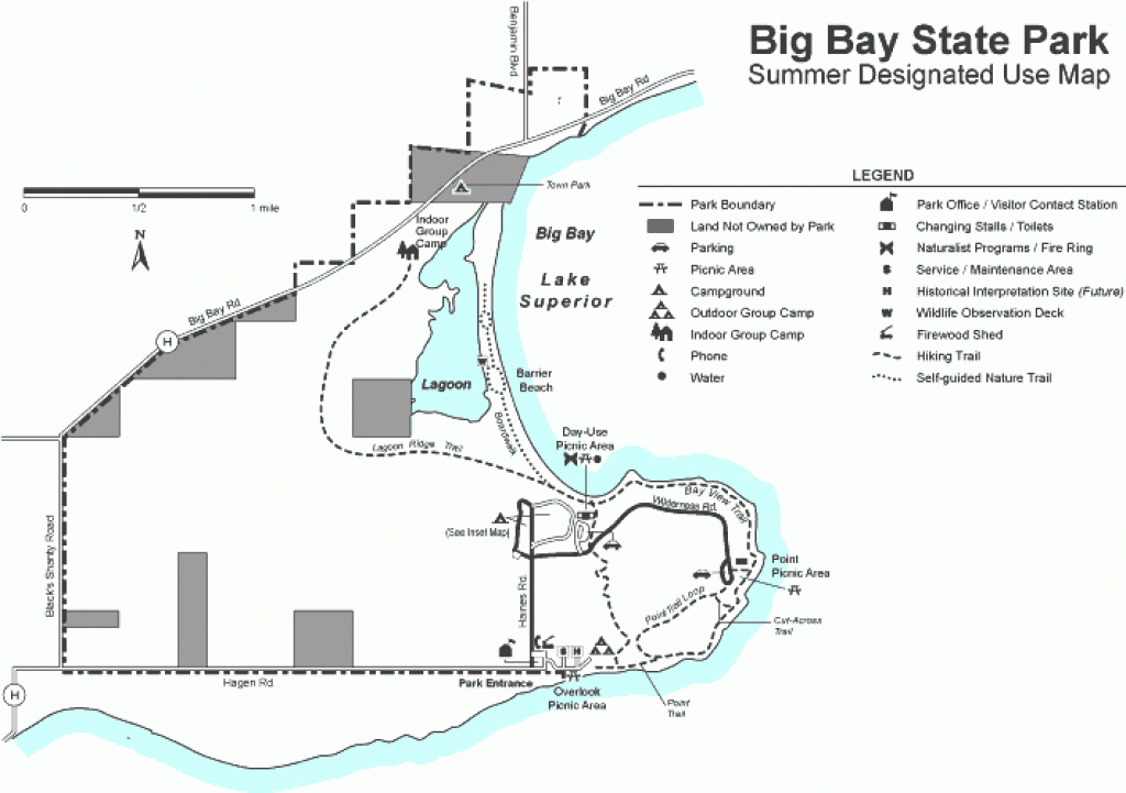 Big Bay State Park Map - Big Bay State Park Wisconsin Usa • Mappery inside Wisconsin State Campgrounds Map