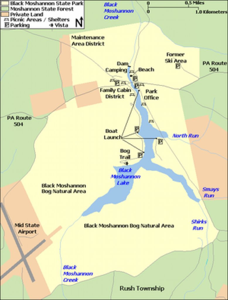 Black Moshannon State Park - Wikipedia intended for Rb Winter State Park Trail Map