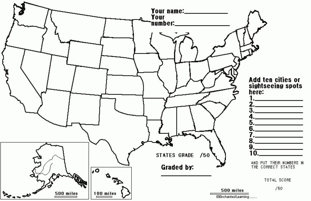 Blank 50 States Map Gallery Blank 50 States Map Us State Map Test throughout 50 States Map Test