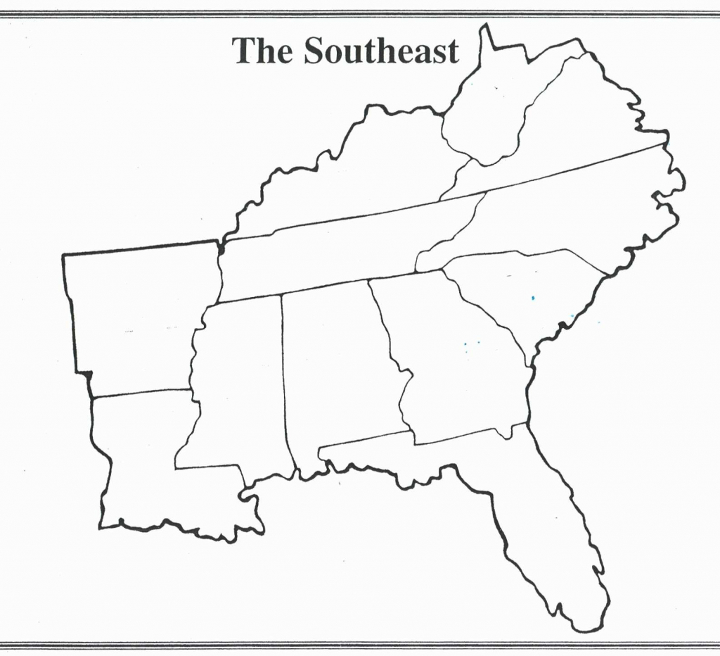 Blank Map Of The Southeast States Valid United States Map Printable for Southeast Map With Capitals And States