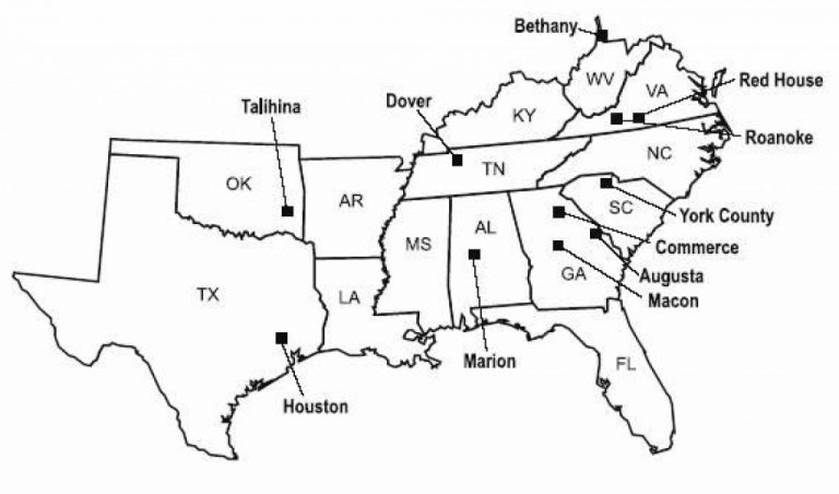 Blank Map Of United States East - Blank Map Of United States East Coast Blank Map Of Southeast United Inside Blank Map Of Southeast United States 768x452 