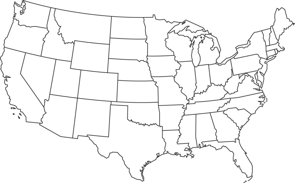 Us Map With State Lines - Printable Map