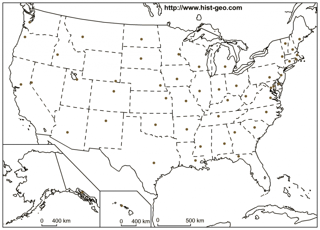 Blank Outline Maps Of The 50 States Of The Usa (United States Of in 50 States And Capitals Blank Map