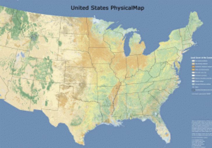 Blank Physical Map Of The United States