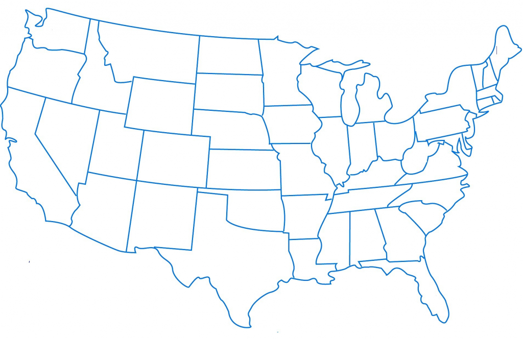 Blank Us Map With States Names Usa Map Of States Blank Save Map Us pertaining to Us Map Without State Names