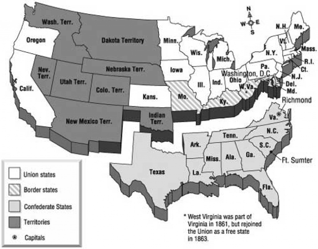 Border State Civil War Secession Border States Slavery Map for Civil War Border States Map