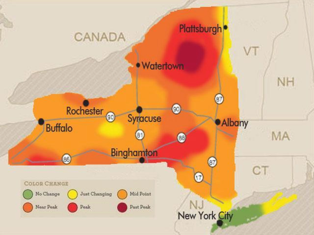 Bright, Beautiful Fall Colors Spreading Across New York State in New York State Foliage Map