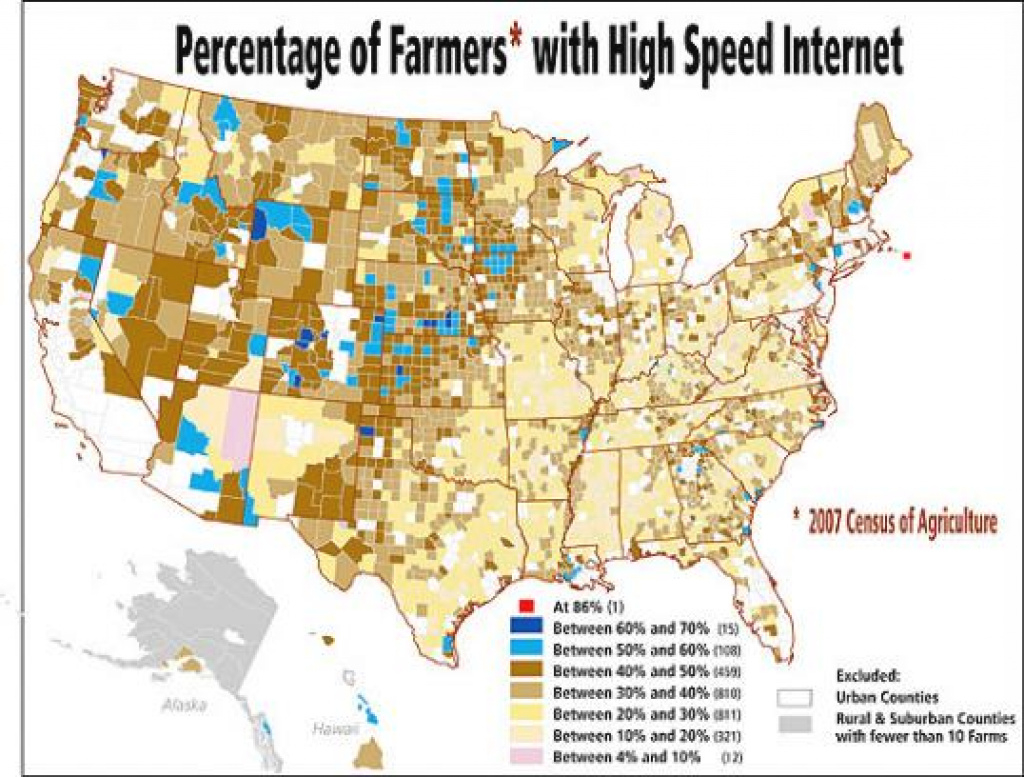 Broadband Connection Highs And Lows Across Rural America - Daily Yonder with regard to United States Internet Map