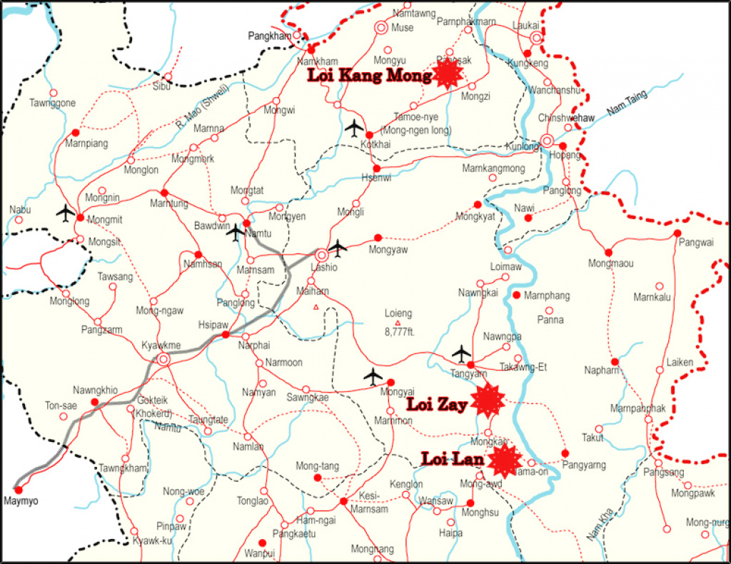 Burmese Military Launching Two Parallel Campaigns - Burma Link with Eastern Shan State Map