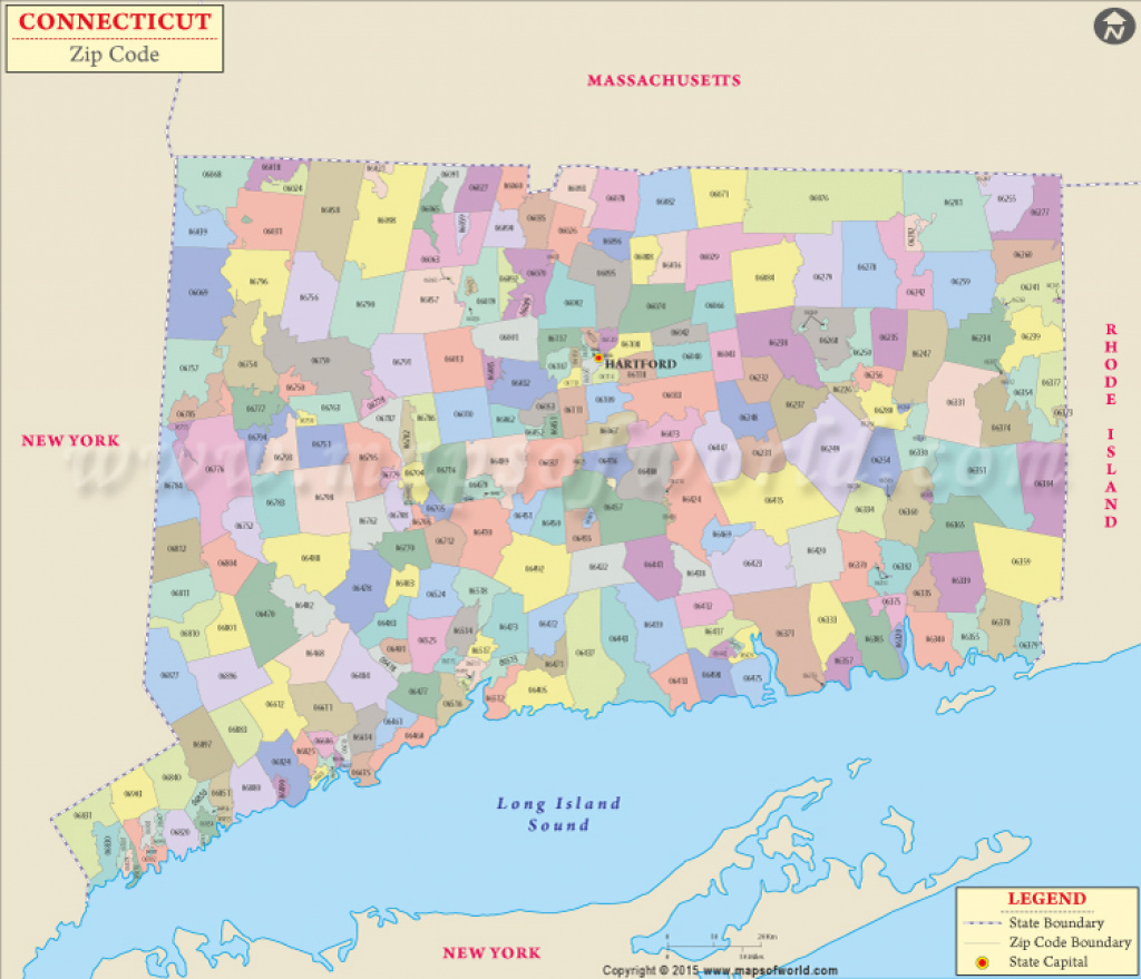 Buy Connecticut Zip Code Map with regard to New York State Zip Code Map