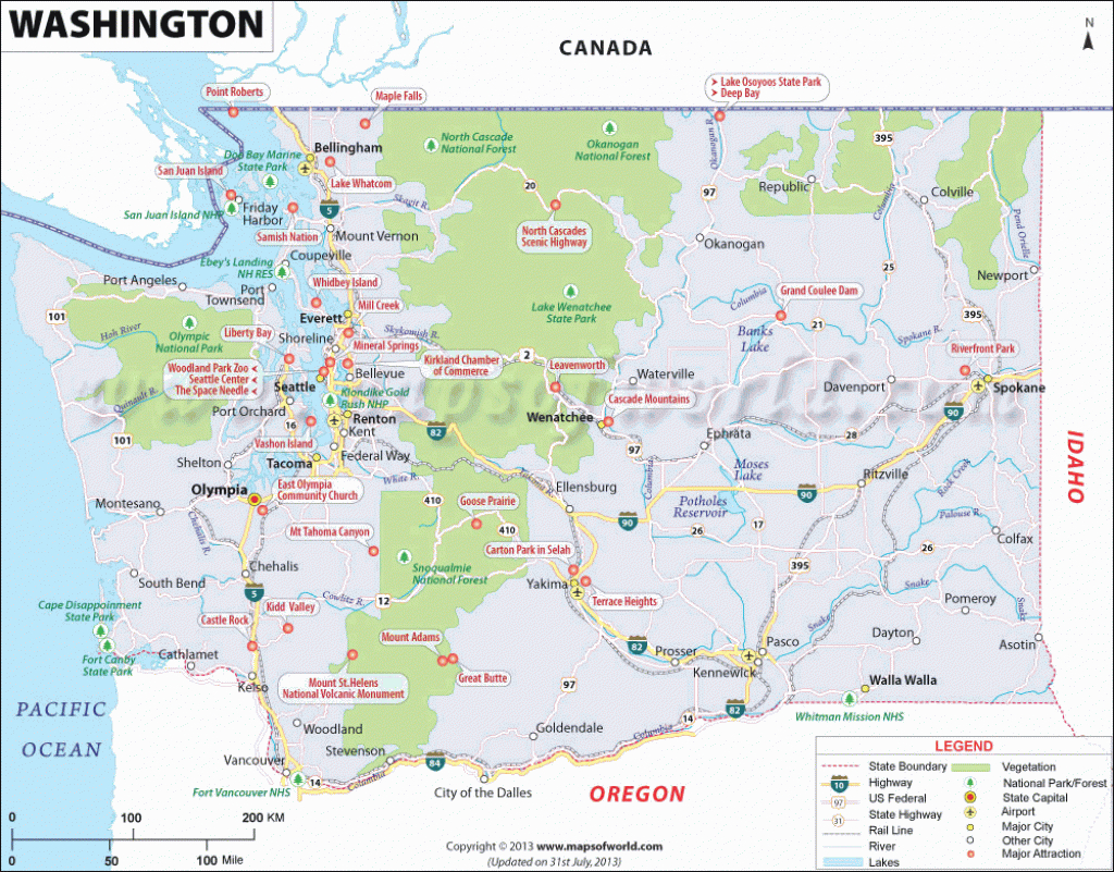 Buy Map Of Washington State with Printable Map Of Washington State