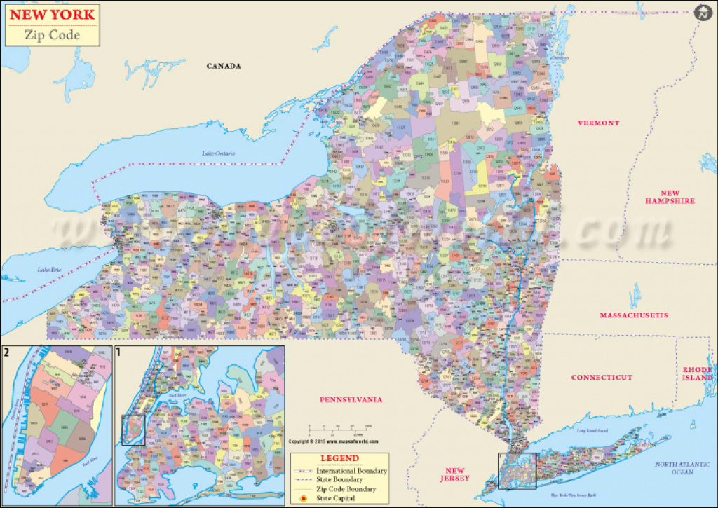 Buy New York Zip Code Map pertaining to New York State Zip Code Map