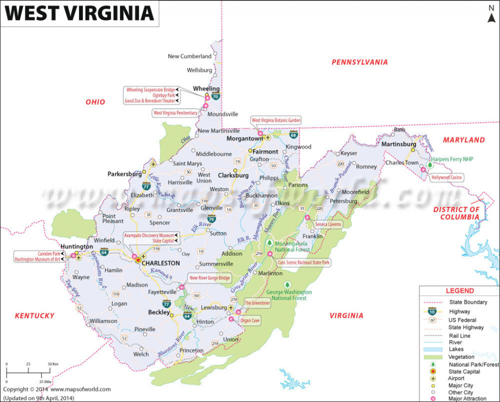 Buy Reference Map Of West Virginia with regard to West Virginia State Parks Map