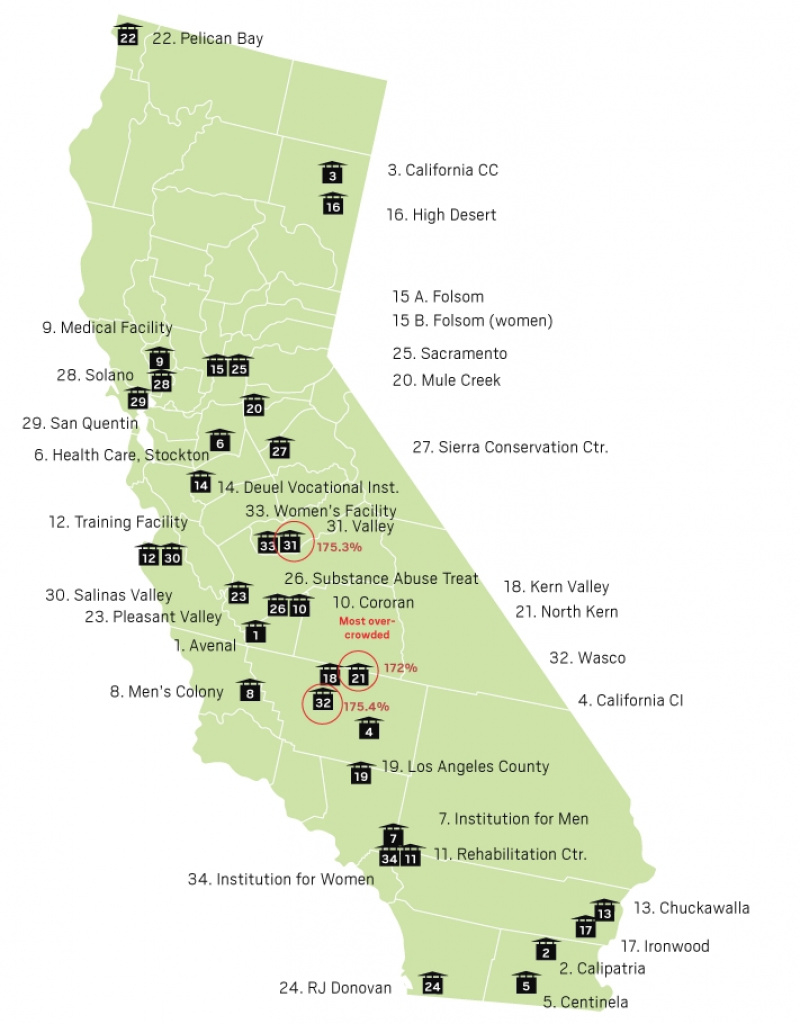 California Prisons Map Gallery California State Prisons Map Usa Map pertaining to California State Prisons Map