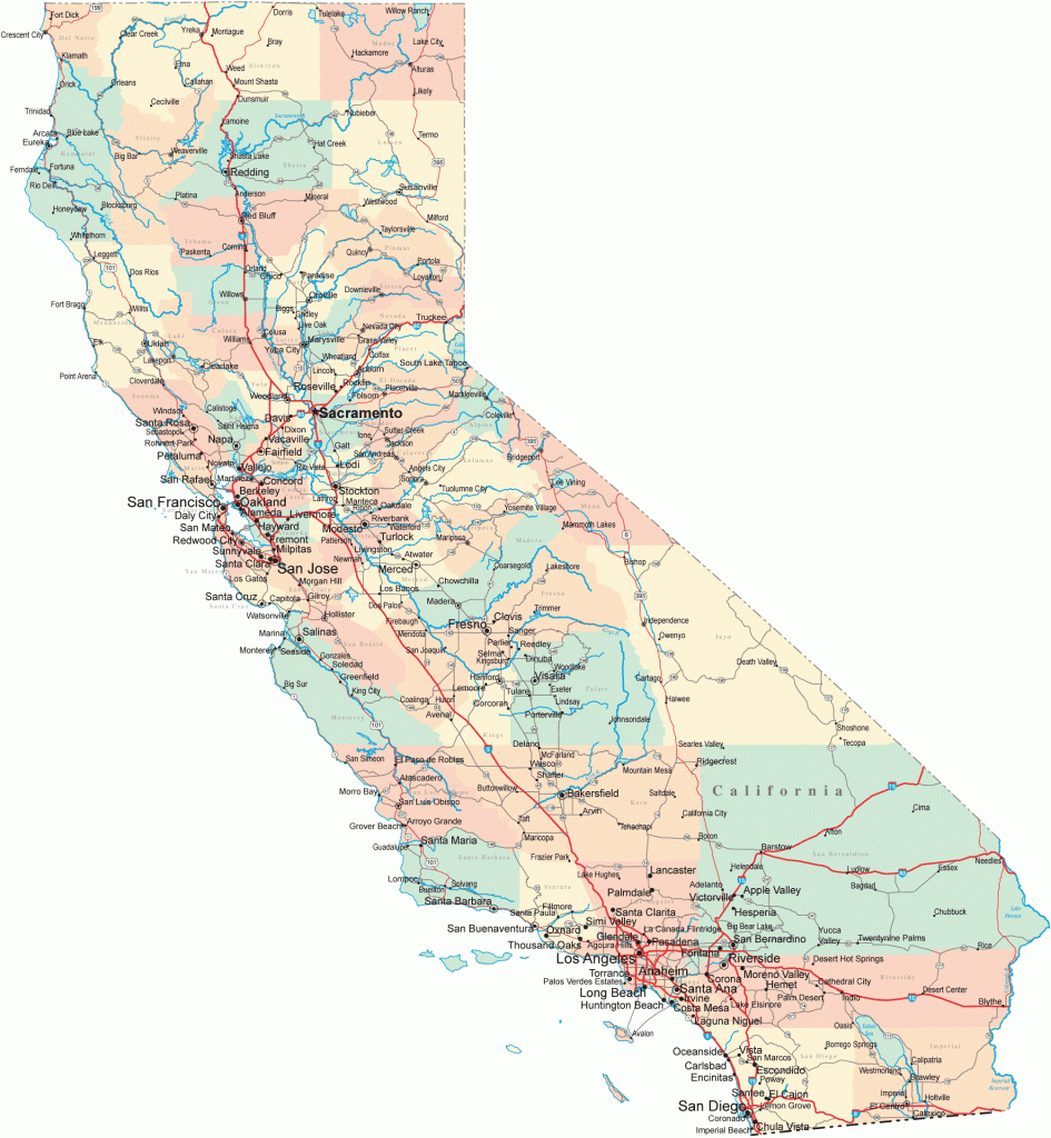 California Road Map - Ca Road Map - California Highway Map for California State Map By City
