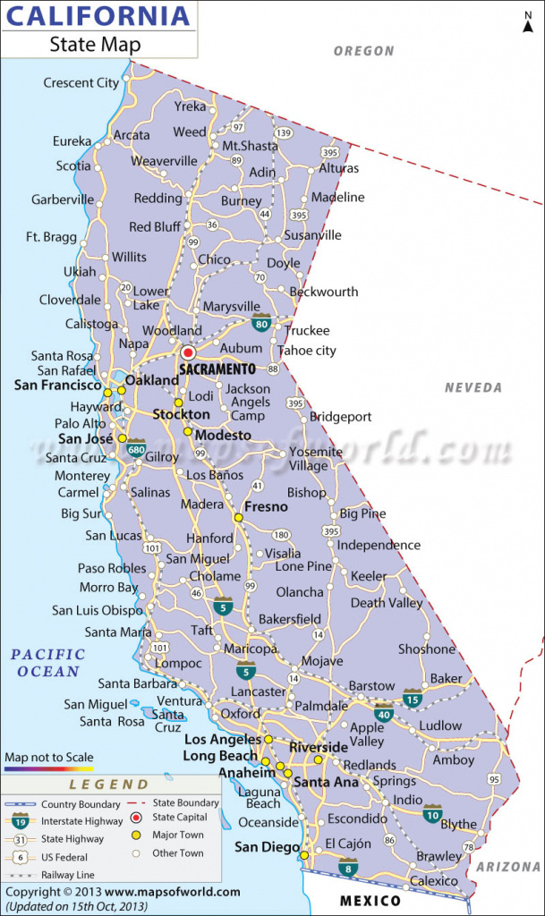 California State Map regarding California Map With States