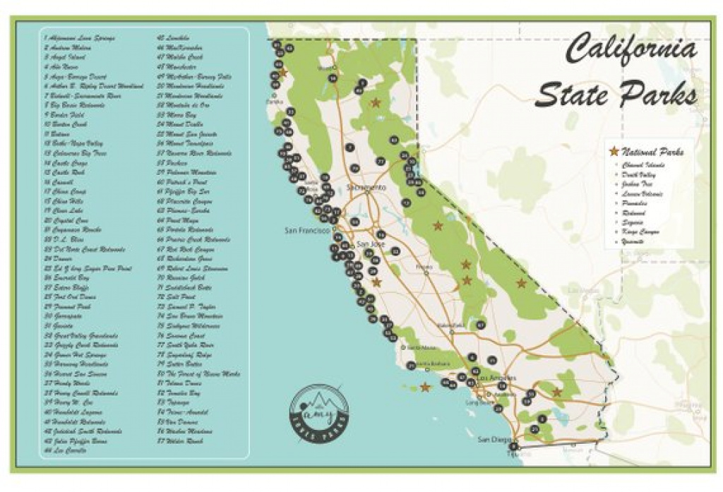 California State Parks Map | Etsy in California State Parks Map