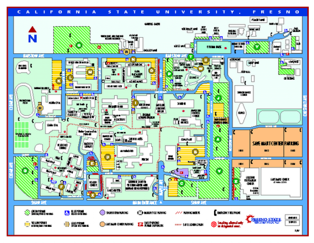 California State University - Fresno Map - Fresno California • Mappery intended for Fresno State Campus Map