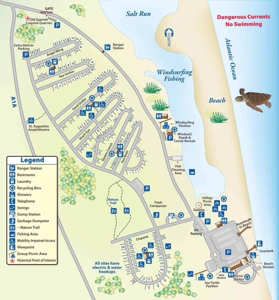 Campground Map Anastasia State Park | Florida | Pinterest | Park regarding Florida State Parks Camping Map