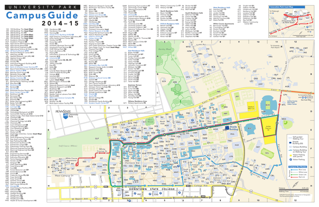 Campus Guide - Department Of Geography within Hosler Building Penn State Map