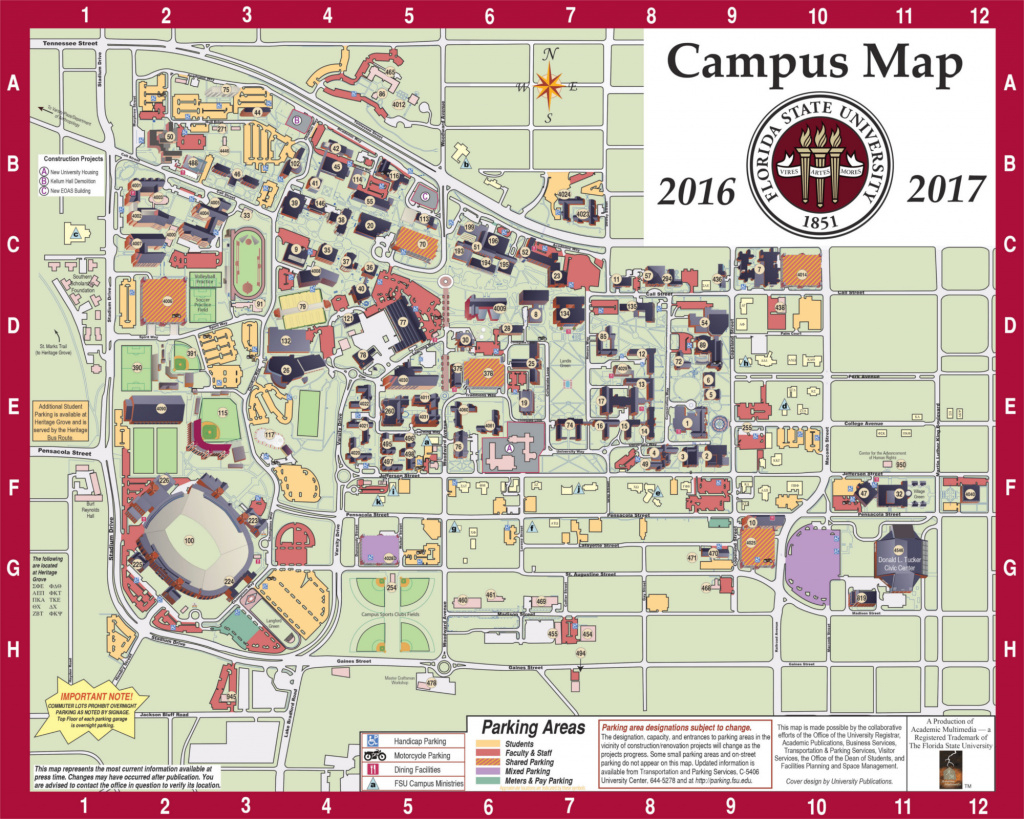 Campus Map | Fsu Online Visitor's Guide in Florida State Parking Map