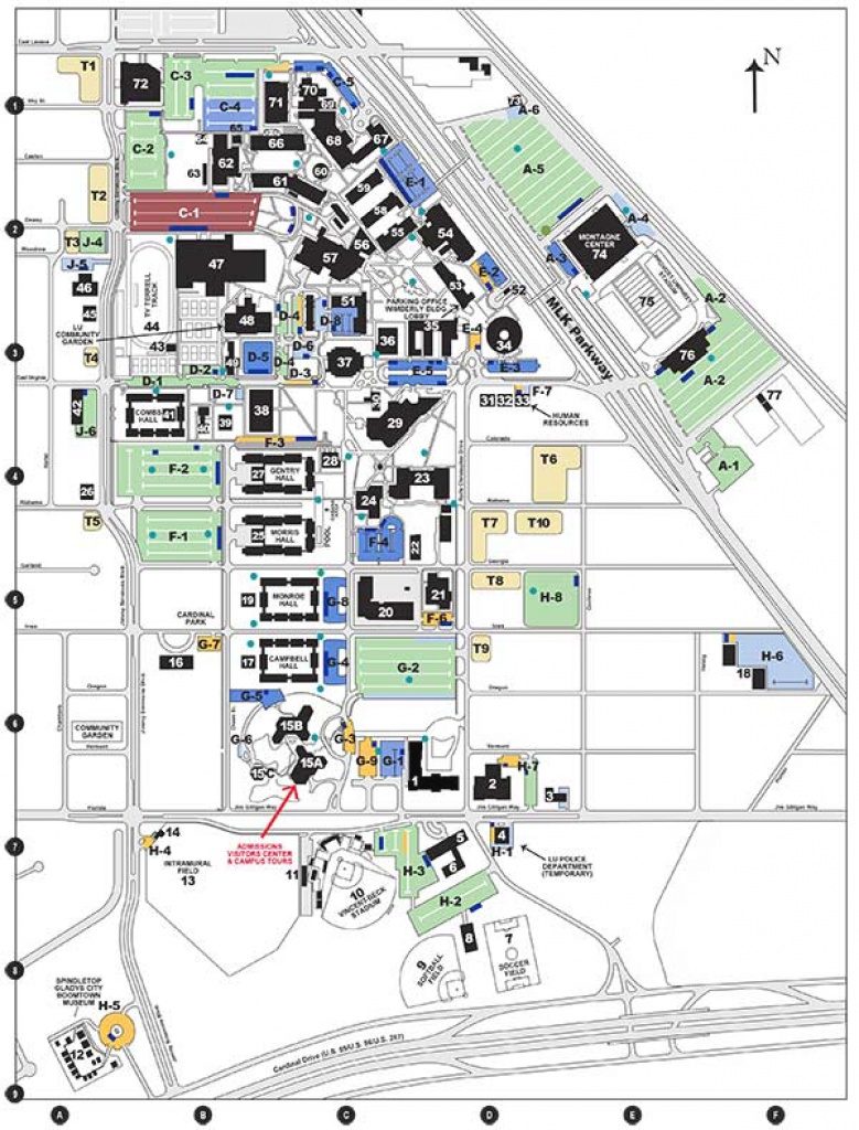 Campus Map | Lamar University In Texas - Lamar University Regarding ...