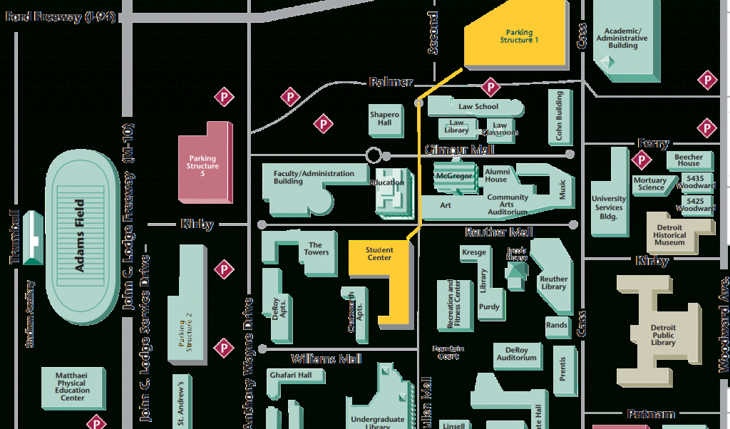 Campus Map Wayne State University - Oukas pertaining to Wayne State University Campus Map