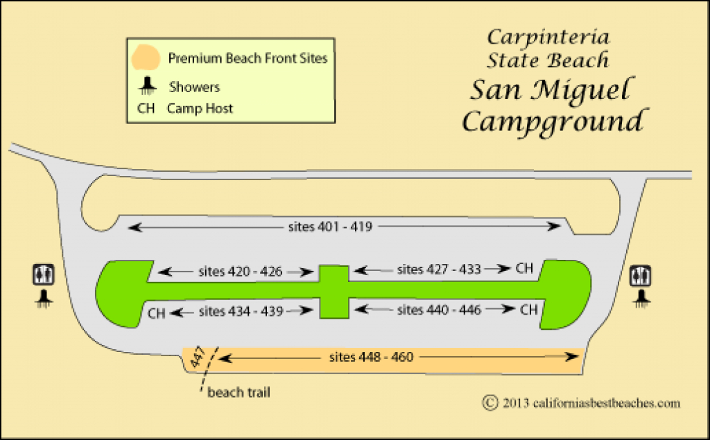 Carpinteria State Beach Camping pertaining to Carpinteria State Beach Campground Map