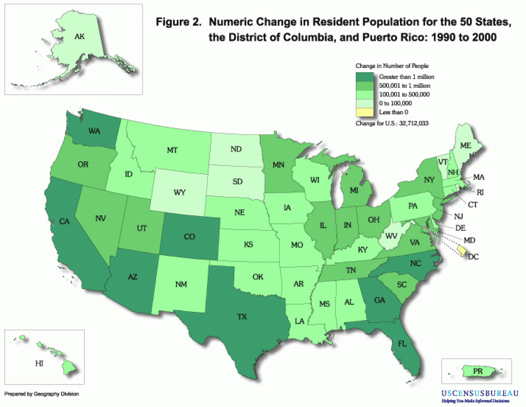 Census 2000 Resident Population pertaining to State Population Map