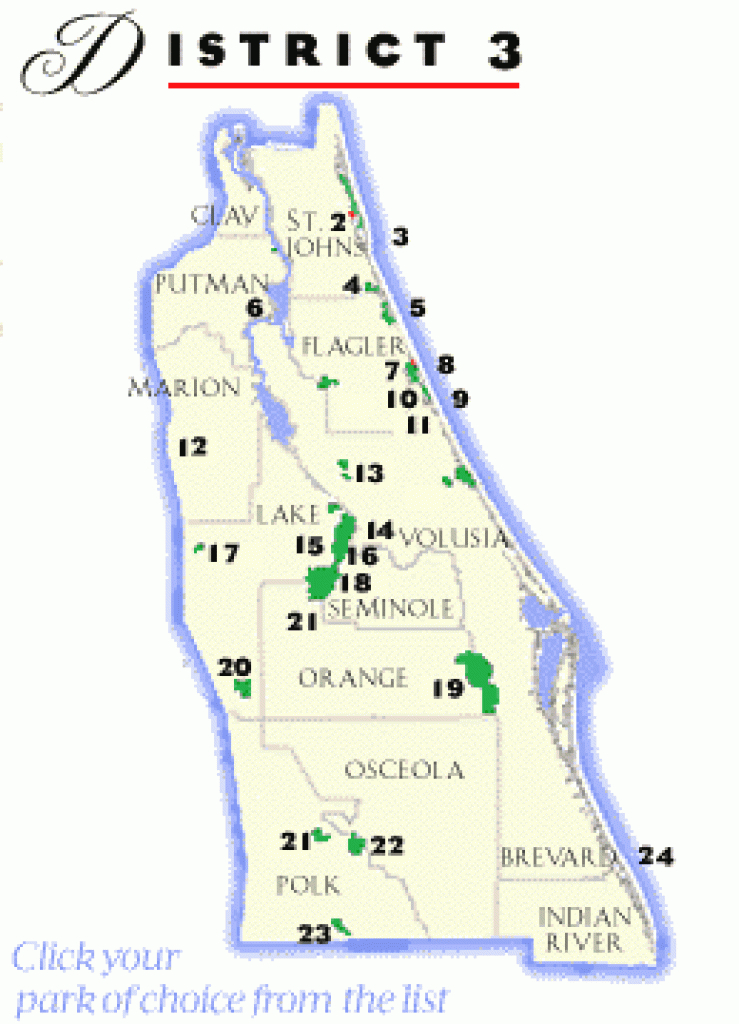 Central Florida State Parks regarding Florida State Parks Map