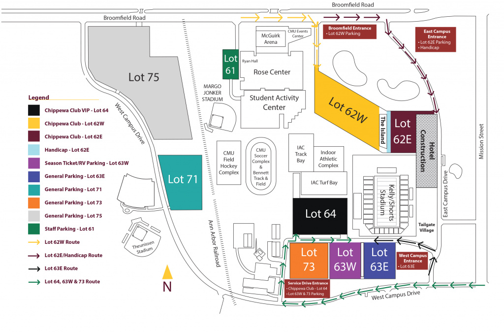 Central Michigan Football :: Cmuchippewas :: The Official Site inside Michigan State Football Parking Lot Map