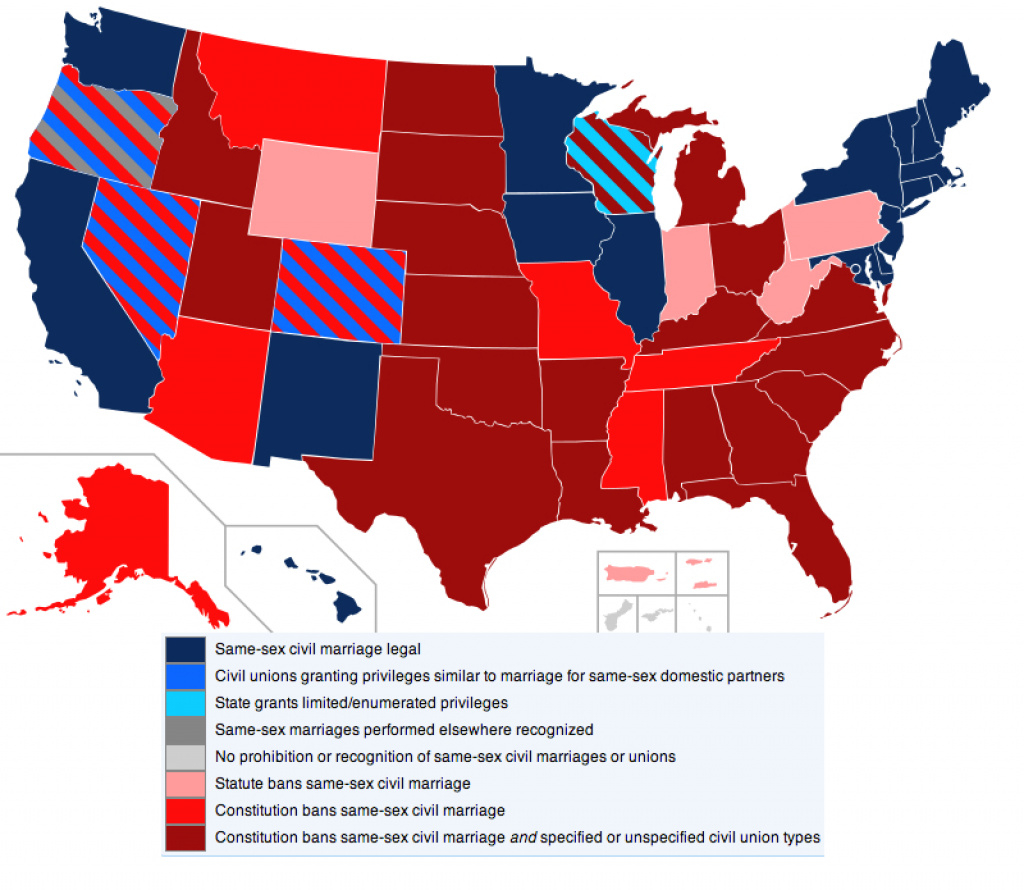 Challenge To Texas Ban On Same-Sex Marriage Starts In San Antonio with regard to Gay Marriage Us States Map
