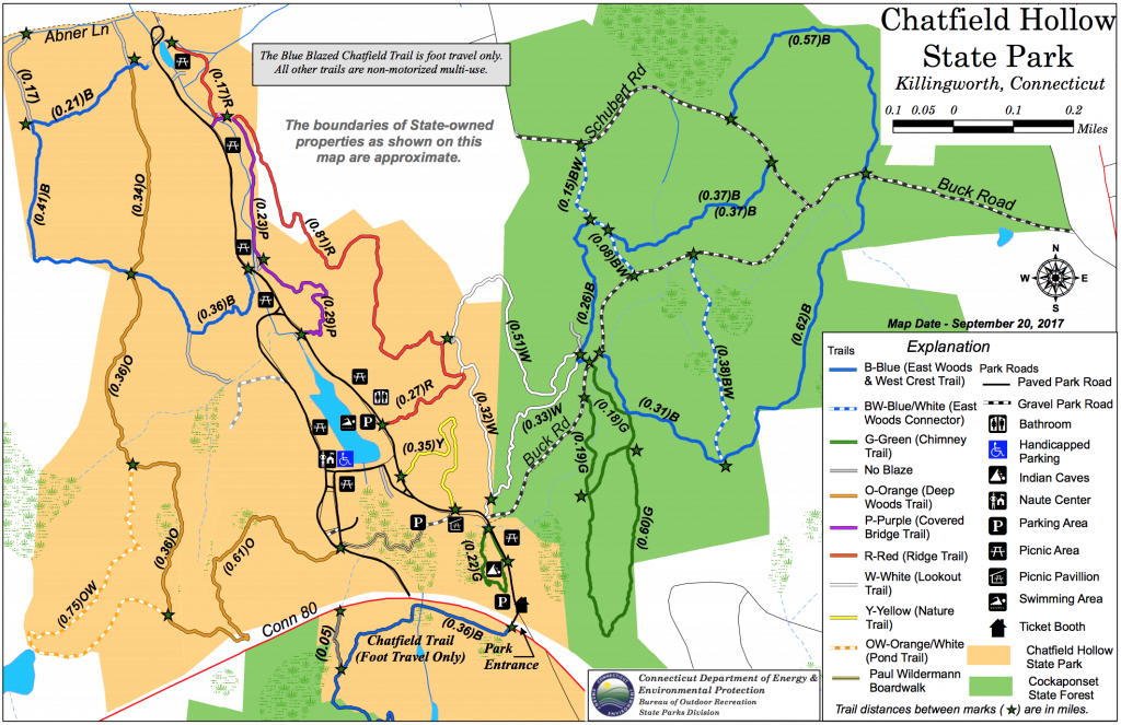 Chatfield Hollow State Park - Explore Connecticut intended for Chatfield Hollow State Park Trail Map