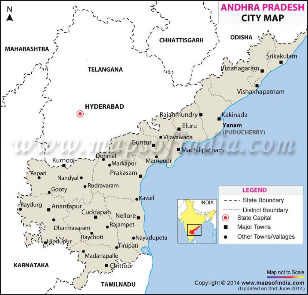 Cities In Andhra Pradesh with regard to Andhra Pradesh State Capital Map