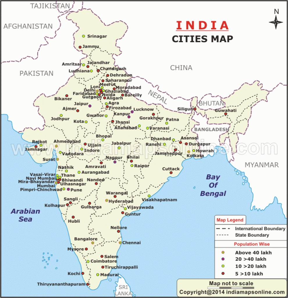 City Map Of India | Indian Cities inside Map Of India With States And Cities